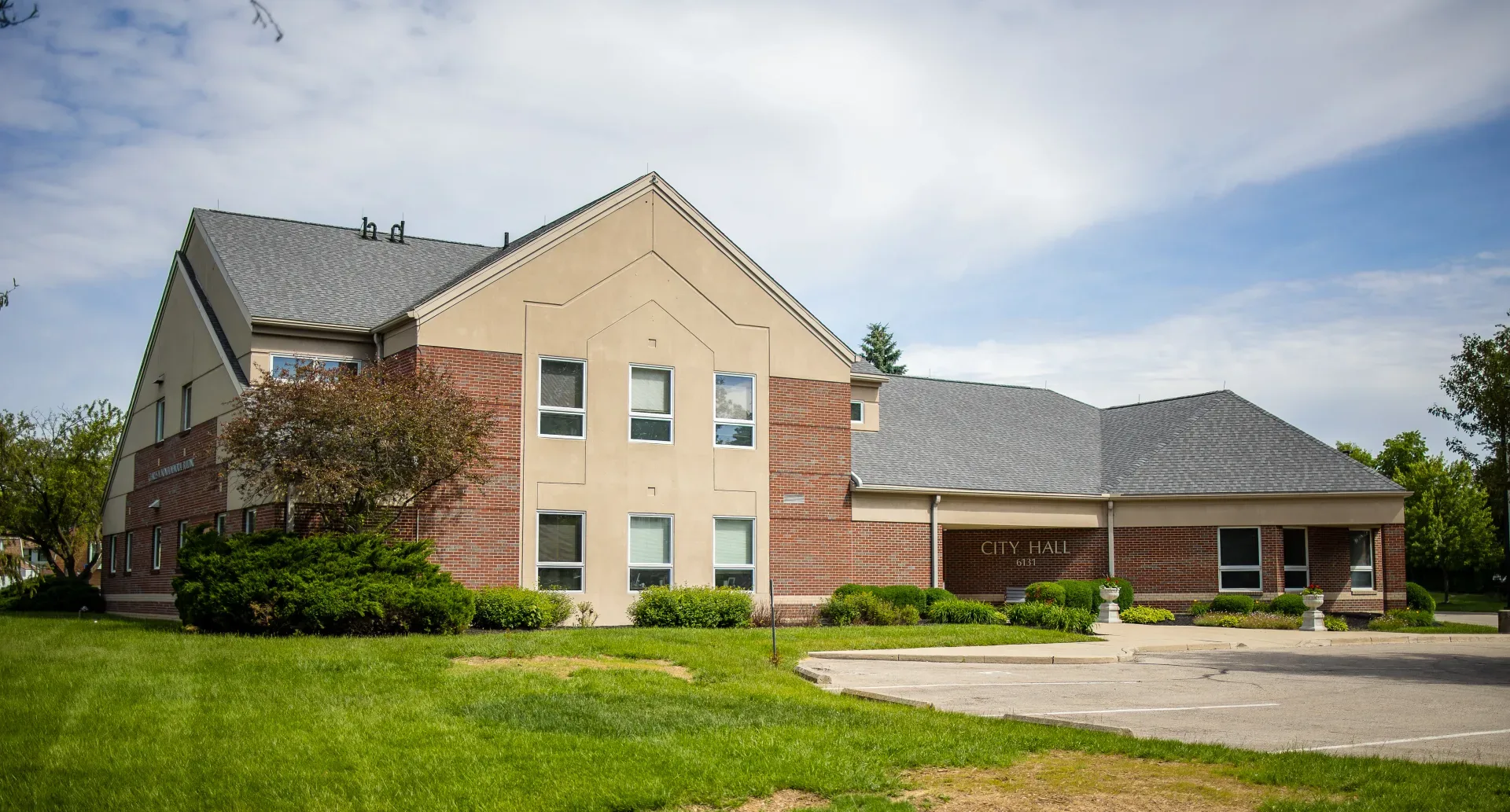 City Hall in Huber Heights, Ohio, with its administrative offices and police department